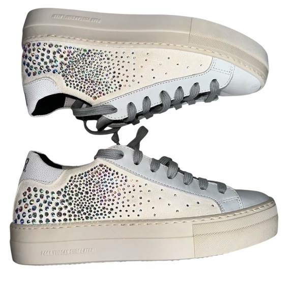 P448 Thea‎ Platform Sneaker White w/ Iridescent Crystals EU Size 36 USA 5.5 5 - Picture 11 of 13